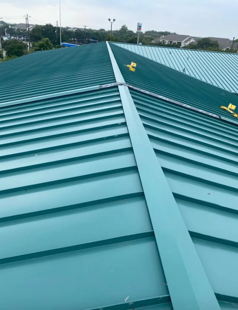 Green commercial metal roof ridge and valley for Metal Roof Repair in West Linn